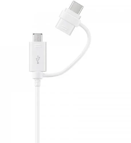 Cablu de date Samsung USB - micro USB + USB-C, 1.5m, White