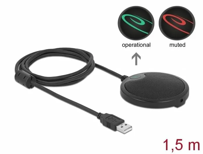 Microfon DELOCK USB cu condensator omnidirectional pentru conferinte