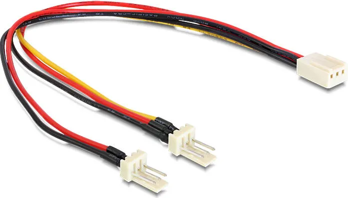 DELOCK 89343, fan power splitter - 3 pin Molex to 3 pin Molex - 22 cm