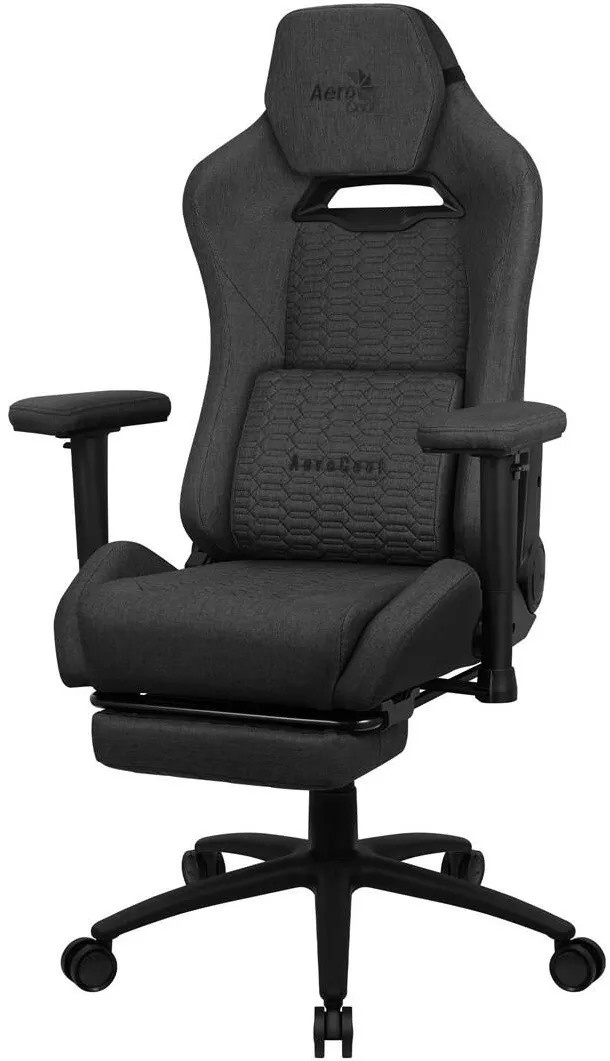 Scaun Gaming Aerocool ROYALASHBK Premium Ergonomic Gaming Chair Legrests Aeroweave Technology Black