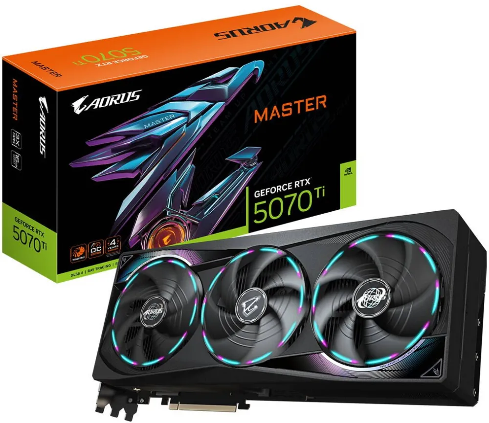 Placa Video GIGABYTE GeForce RTX 5070 Ti MASTER 16GB GDDR7 256-bit DLSS 4.0
