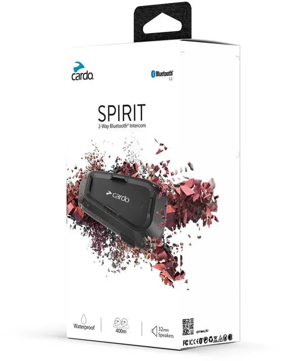 cardo Spirit motorcycle intercom 2 channels 400 m Black