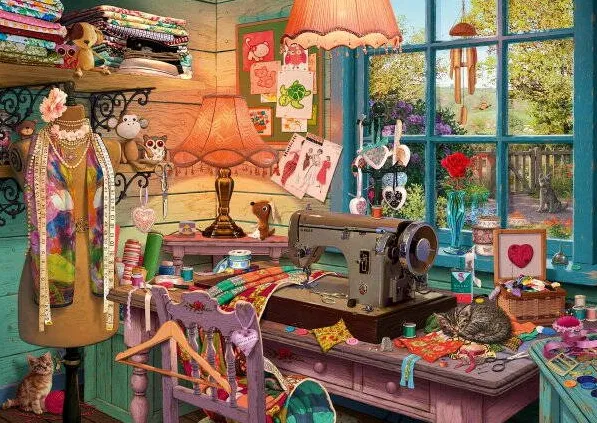 Puzzle Schmidt Spiele Steve Read: Secret Puzzles - In the sewing room (1000 pieces)