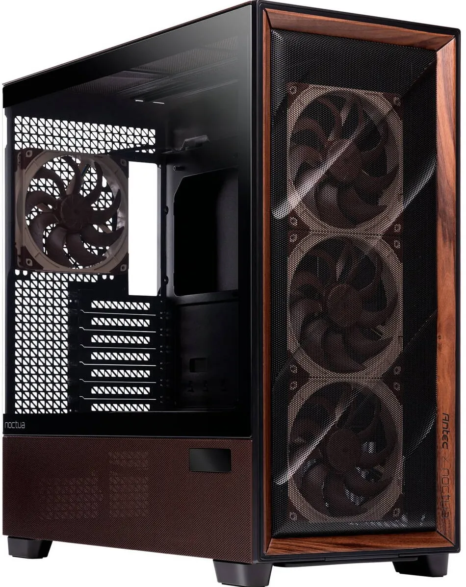 Carcasa PC Noctua Flux Pro Noctua Edition (Negru/wood, incl. NA-FH1 fan hub)