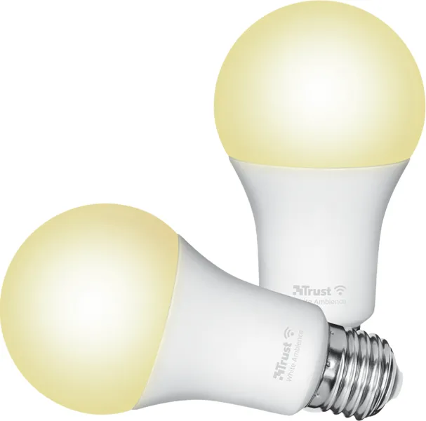 TRUST Pachet 2 becuri Trust  LED CCT  WiFi, E27 luminozitate 806 lm, clasa energetica A+
