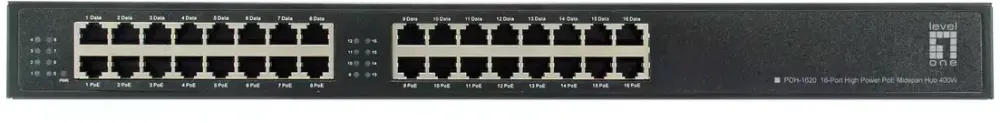 PoE-HUB POH-1620 16x GE MidSpan 19" 400W