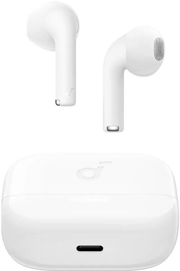 Casti Bluetooth Anker Casti Fara Fir Bluetooth 5.3, Noise Cancelling, IPX5 - Anker SoundCore K20i (A3994G21) - White