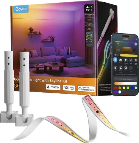 Govee Govee H61B8 RGBICWW Skyline Strip Light | Taśma LED | 2.4GHz Wi-Fi + Bluetooth, 350 lm/m