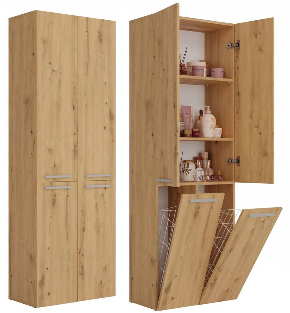 TOP E SHOP Topeshop NEL 2K DD ART KPL bathroom storage cabinet Oak