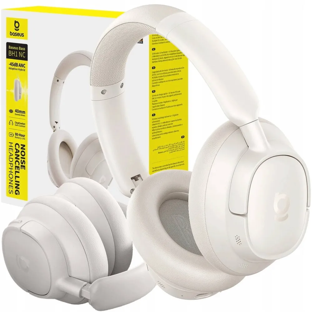 Casti Over-Head Baseus Casti wireless Baseus BH1, ANC, Alb