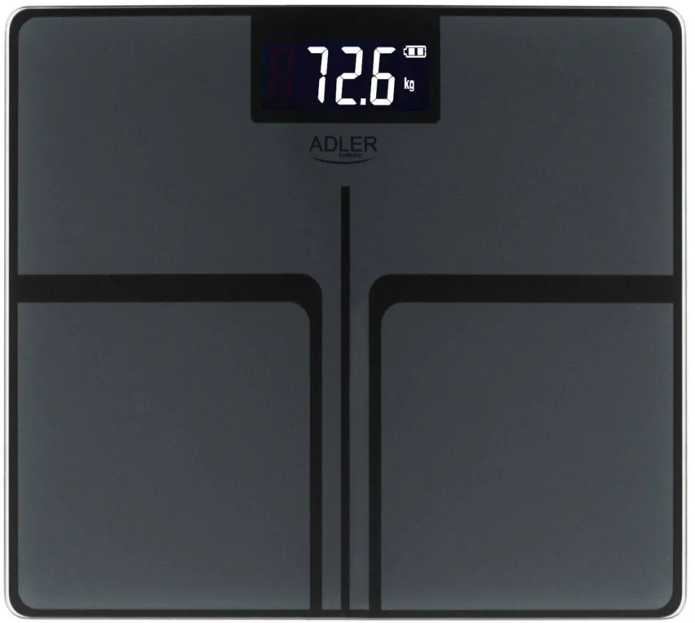 Adler Cantar Corporal Adler AD 8194 Stripes Display LCD Maxim 180KG Incarcare USB-C Gri/Negru