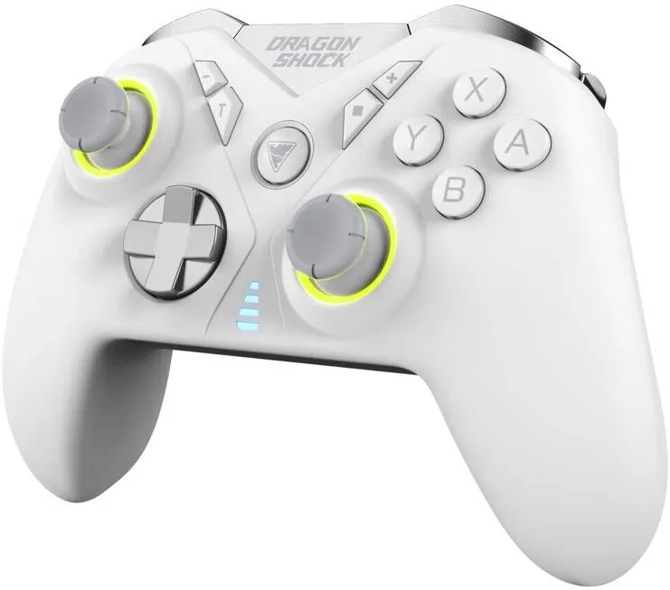 Gamepad DragonShock Gamepad Dragonshock Nebula Pro, Wireless, Vibratie, RGB, pentru Nintendo Switch, Alb