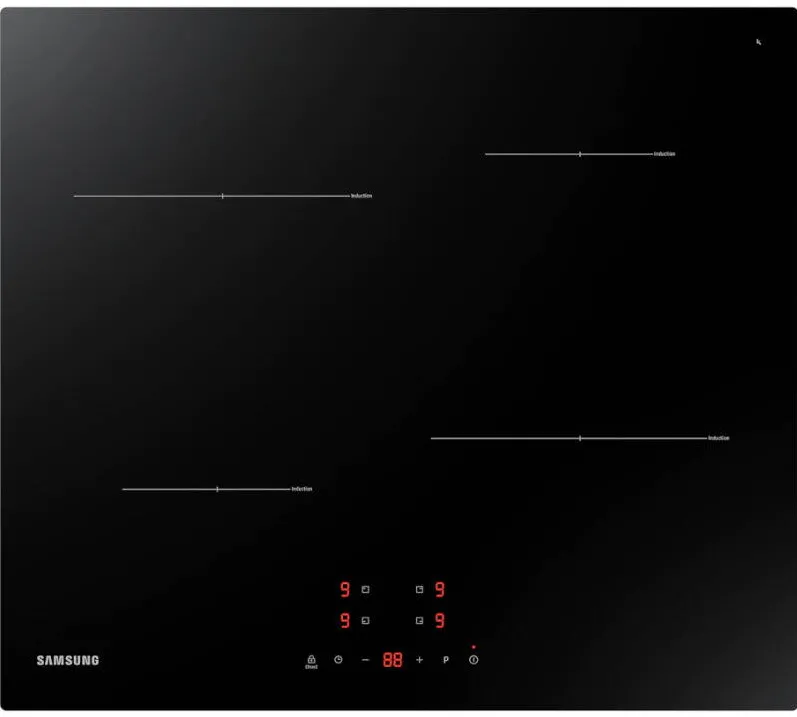 Plita Samsung incorporabila NZ64T3706A1, Inductie, 4 zone de gatit, Touch Control, 60 cm, Negru