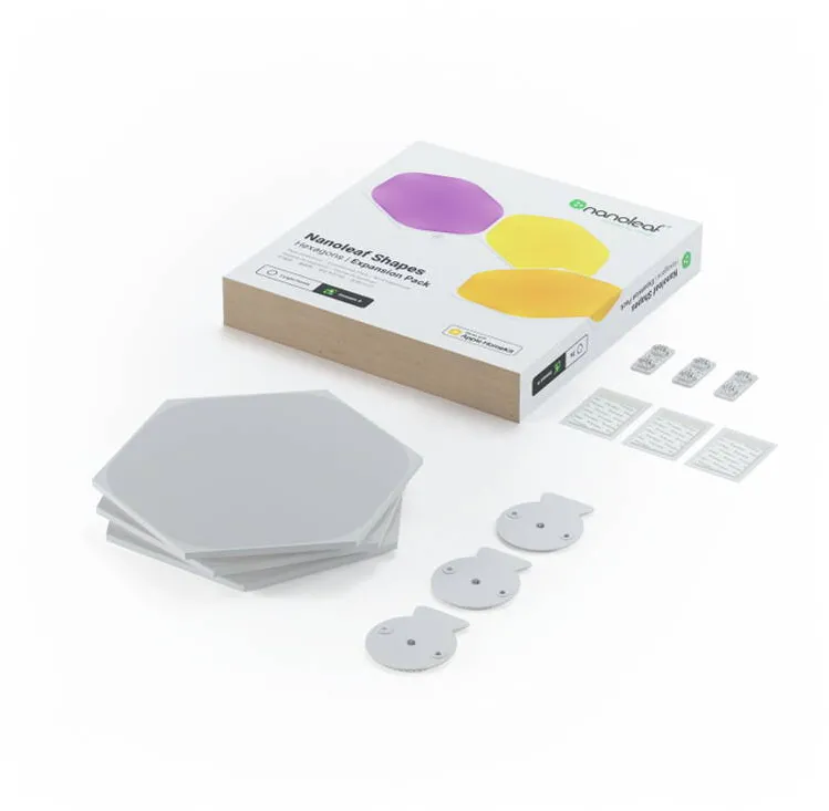 Nanoleaf Panouri extindere Shapes Hexagons, Wi-Fi, LED, RGB compatibil Apple HomeKit, Google Assistant, 3 panouri