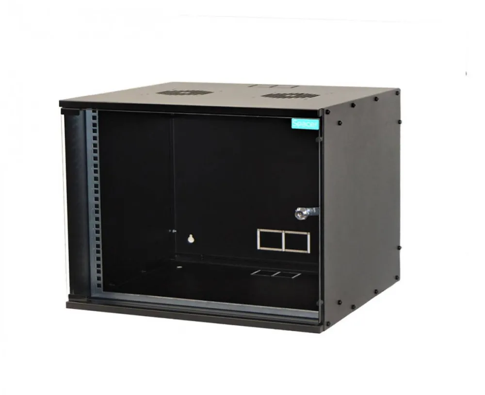 Cabinet metalic Spacer 19" 4U, montare pe perete, 515 x 450 mm, sticla decurizata, otel 1.5mm, sarcina maxima 100kg