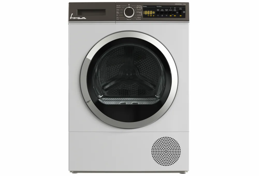 FRAM Uscator de rufe FHPD-V8T2A++, Pompa de caldura, 8 kg, 15 programe, Clasa E, Iluminare cuva, Indicator curatare filtru scame, Blocare acces copii, Alb