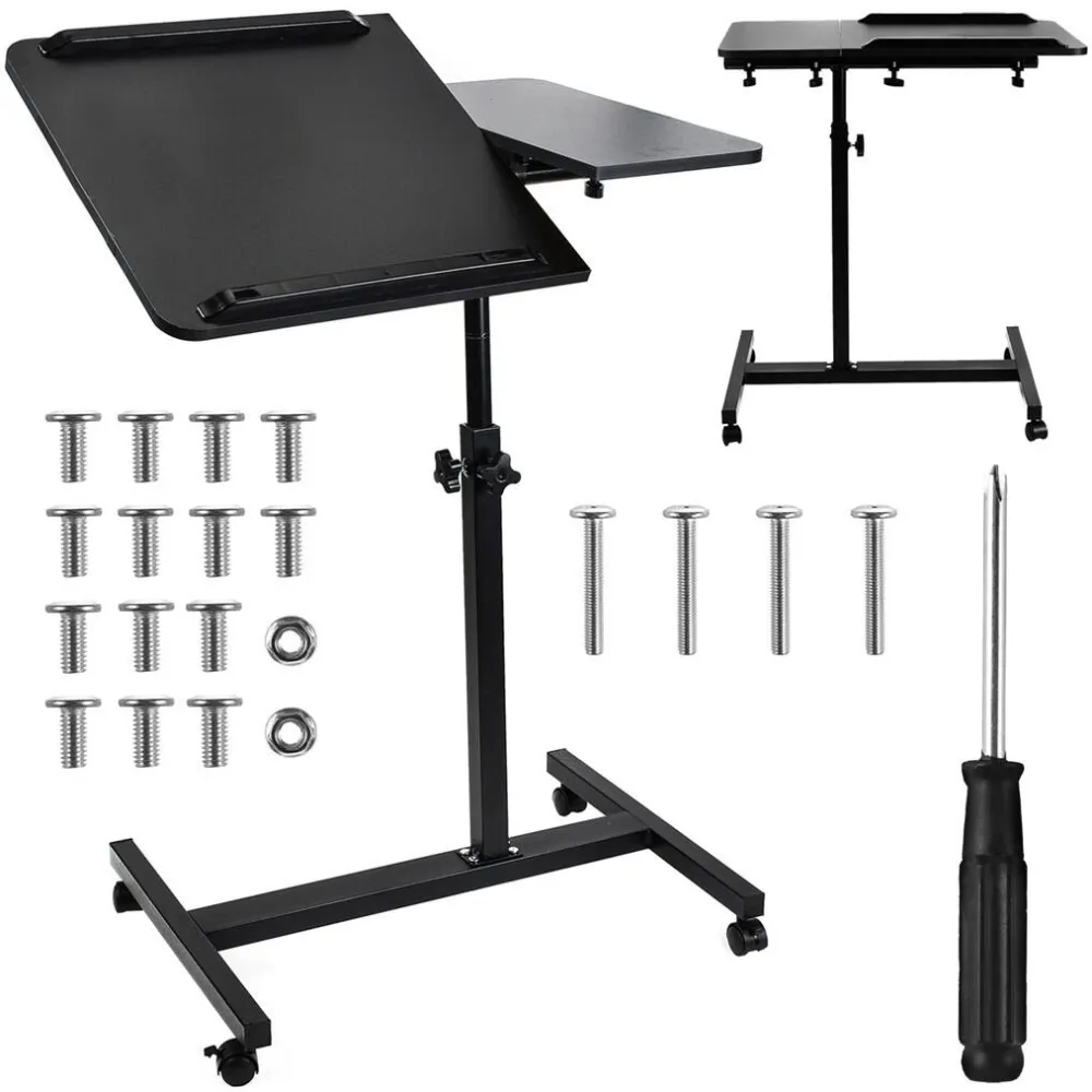 MACLEAN mobile desk/laptop stand, black, height adjustment 59-89cm, max. 30kg, MC-121 B