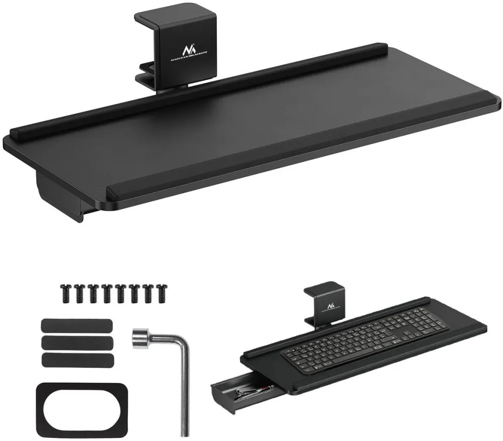 Suport TV / Monitor MACLEAN Suport pentru tastatura Maclean undesk, sarcina max. 5 kg, reglabil orizontal si vertical, negru, MC-108 B