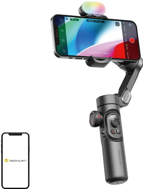 AOCHUAN AOCHUAN XE Gimbal cu iluminare RGB (negru)