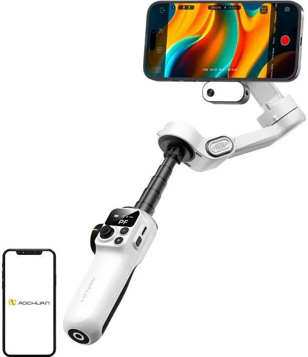 AOCHUAN Stabilizator AOCHUAN P2 cu senzor AI (alb)