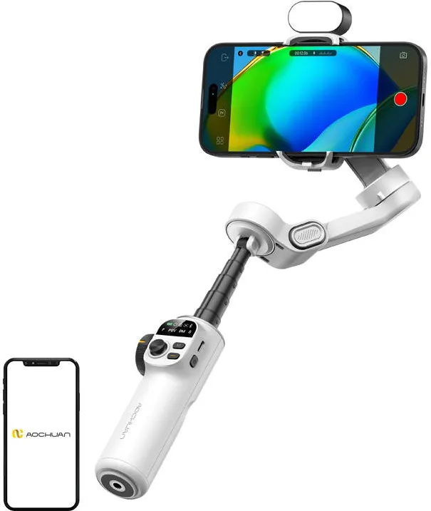 AOCHUAN Stativ AOCHUAN X2 cu iluminare RGB (alb)