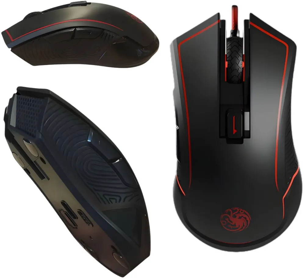 Mouse LEXIP gaming Lexip Targaryen wireless ambidextru negru 1.6m