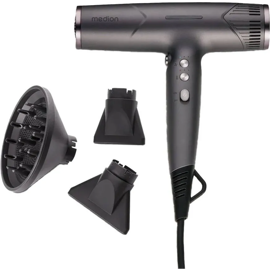 Medion Medion LIFE HD2 hair dryer MD19984 (gray, 1,500 watts)