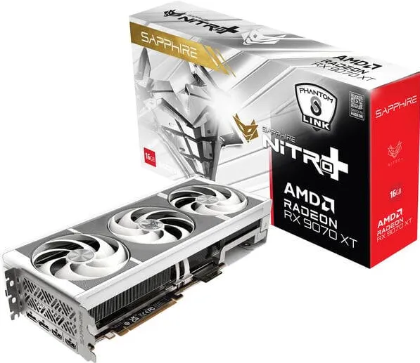 Placa Video SAPPHIRE Radeon RX 9070 XT Nitro+ Phantom Link Polar OC (white, RDNA4, GDDR6, 2x DisplayPort, 2x HDMI 2.1)