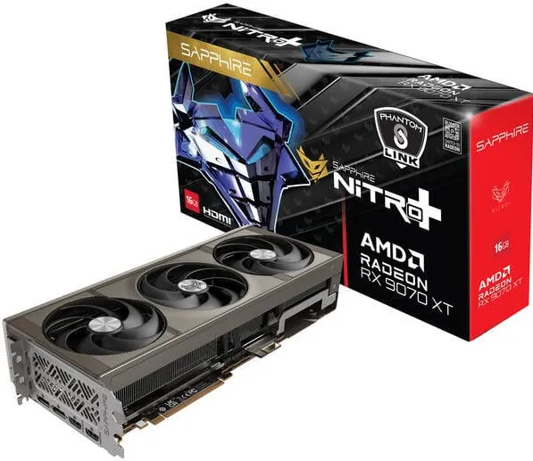 Placa Video SAPPHIRE Radeon RX 9070 XT Nitro+ Phantom Link OC (silver, RDNA4, GDDR6, 2x DisplayPort, 2x HDMI 2.1)