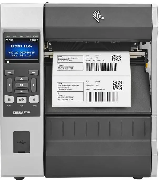 Imprimanta Termica  ZEBRA TT Printer ZT620; 6", 300 dpi, Euro and UK cord, Serial, USB, Gigabit Ethernet, Bluetooth 4.0, USB Host, Tear, Color, ZPL