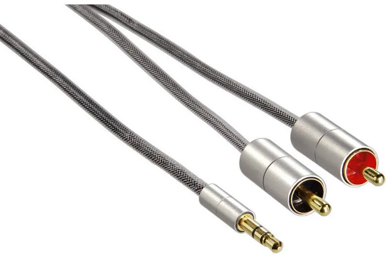 HAMA Jack 3.5 mm Male - 2x RCA Male, 2m, argintiu