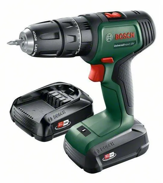 BOSCH Masina de gaurit si insurubat UniversalImpact 18V cu 2 acumulatori Li-Ion 18V 1.5Ah, cuplu de 34Nm si mandrina rapida de 10mm