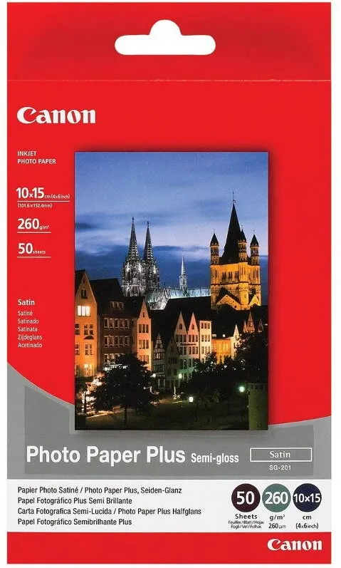 Hartie Foto Canon SG-201 Photo Paper Plus Semi-Glossy 10x15 cm (4x6 inch) 50 coli