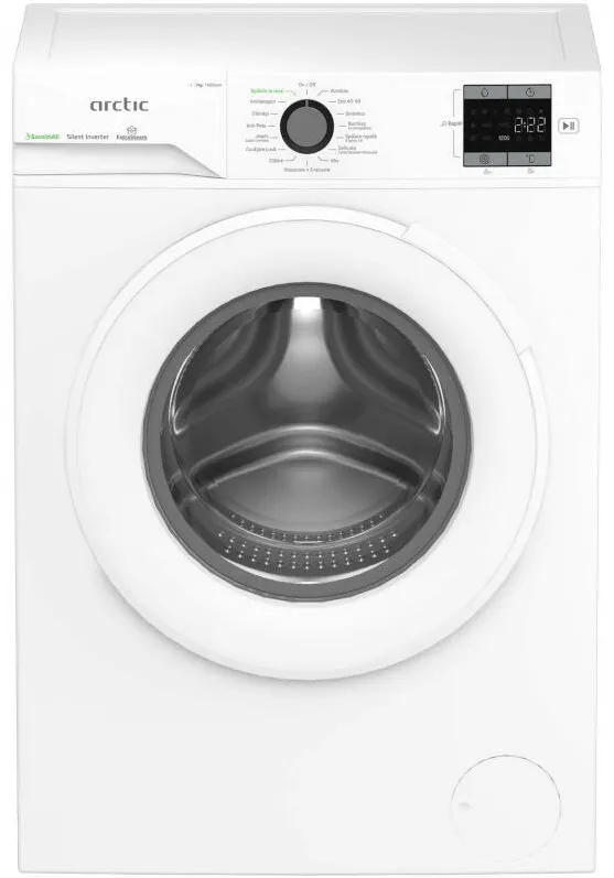ARCTIC Masina de spalat rufe APLM1WFSU17410W, Slim, 7 kg, 1400 RPM, Clasa A, Silent Inverter, ExtraSteam, Add-In, Alb
