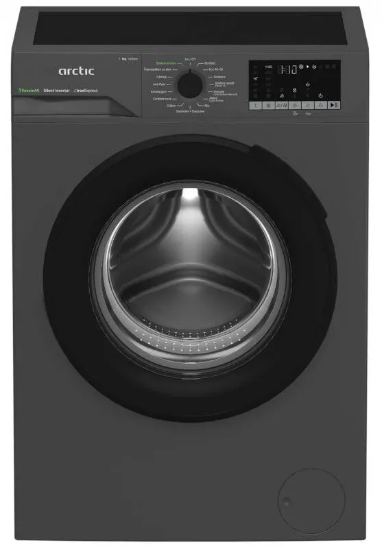 ARCTIC Masina de spalat rufe APLM2WFSU28411A, 8 kg, 1400 RPM, Clasa A, Silent Inverter, ExtraSteam, Steam, WaterMode, Prewash, Add-In, Antracit