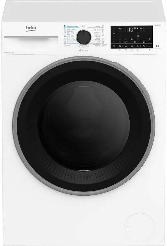 BEKO Masina de spalat rufe cu uscator B5DFT59442W, Spalare 9 kg, Uscare 6 kg, 1400 RPM, Clasa D, HygieneTherapy, SteamCure, ProSmart Inverter, AddXtra, Alb