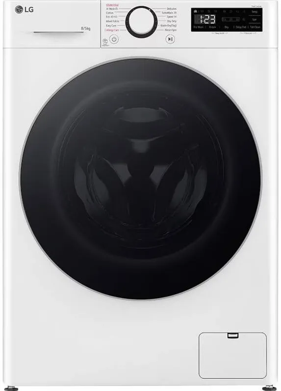 LG Masina de spalat rufe cu uscator F2DR508S1W, Spalare 8 kg, Uscare 5 kg, 1200 rpm, Clasa A, Direct Drive, TurboWash, Alb