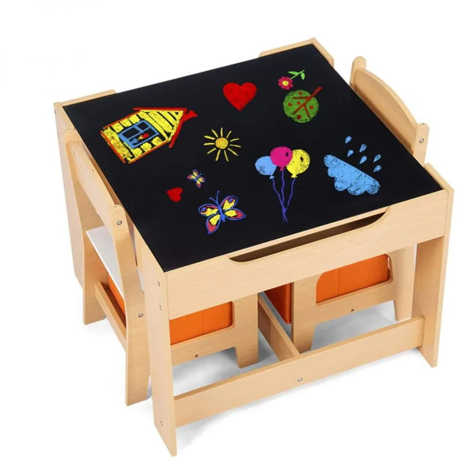 U-GROW Set masuta si 2 scaune, lemn natur,