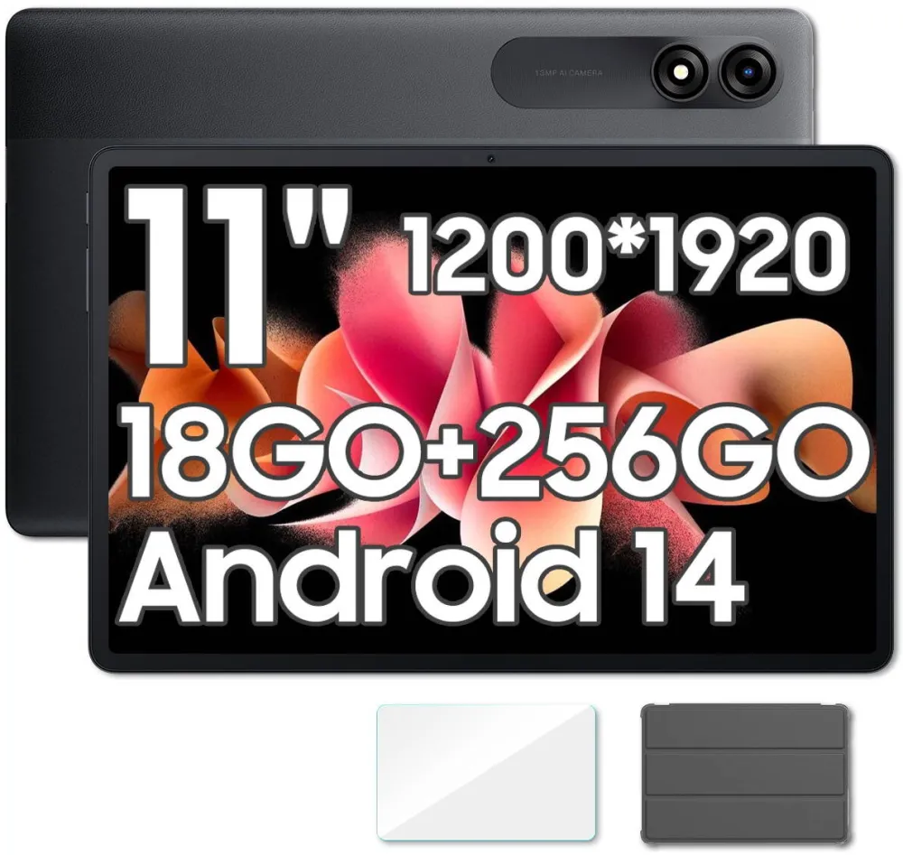 Tableta Blackview Tableta Blackview Tab 9 WiFi, 10.95 inch, Android 15, WiFi, 1200×1920, 18GB Ram(6GB + 12GB extensibili), 256GB ROM, 8MP+5MP, Expandabil 1TB, 8200mAh, Calendar, Calculator, Ceas cu alarma, Gri