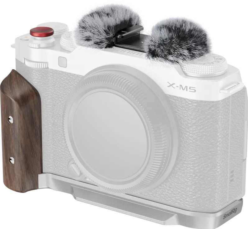 SmallRig 5261 L-Shape Mount Plate with Wooden Handle for FUJIFILM X-M5 Sliver