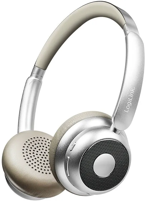 Casti Over-Head Logilink Casti wireless LogiLink AuraSolo, ANC, Bluetooth 6.0, argintiu, 15.9x17.9x6.7cm