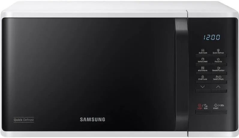 Cuptor cu Microunde Samsung MS23K3513AW/OL, 23 l, 800 W, Auto cook, Quick Defrost, Control touch, Interior ceramic, Child lock, Alb