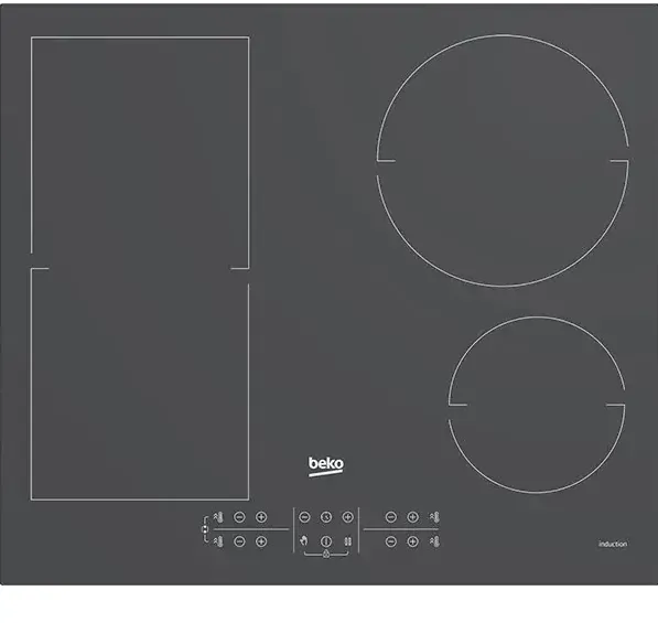 Plita BEKO incorporabila HII64200FMTZG, Inductie, 4 zone de gatit, Booster, Touch control, 60 cm, Sticla Gri