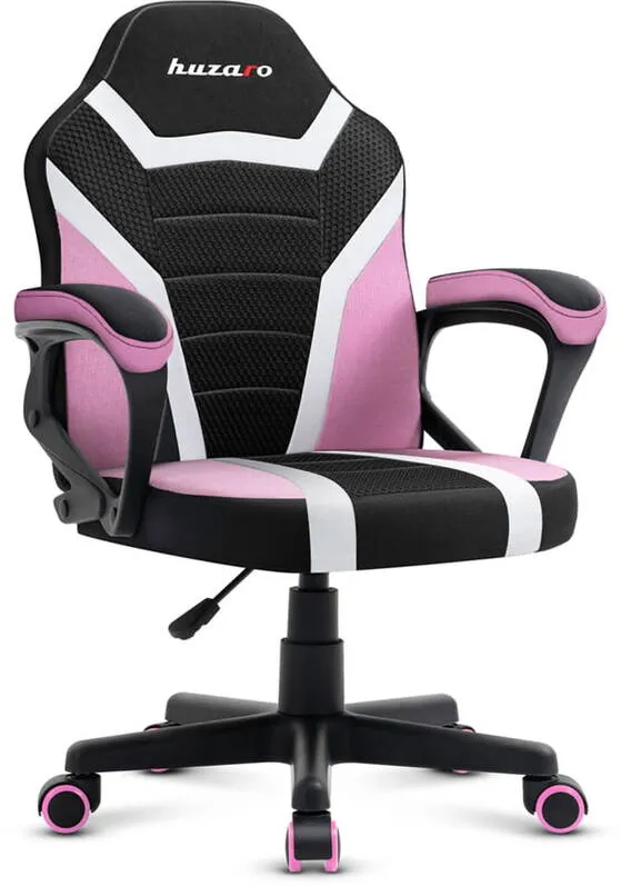 Scaun Gaming huzaro pentru copii Ranger 1.0 Pink Mesh, Roz Negru