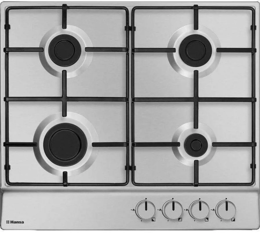 Plita HANSA incorporabila BHGI610102, Gaz, 4 arzatoare, Aprindere electrica, 60 cm, Inox