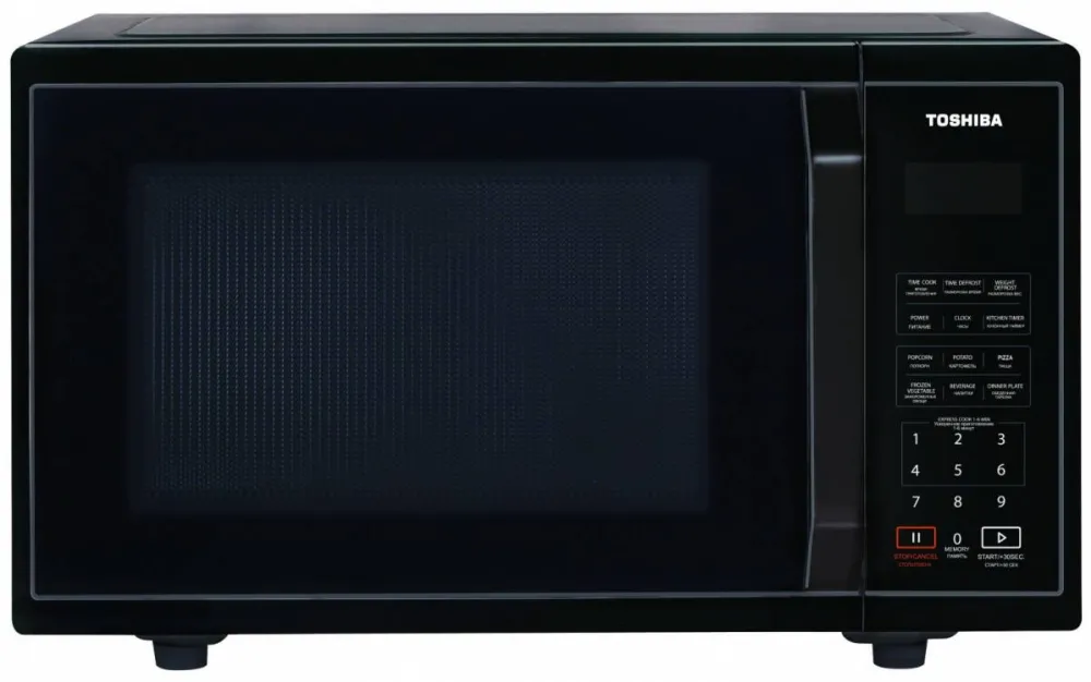 Cuptor cu Microunde Toshiba MM-EM23PBK, 23 L, control Touch, putere 800W, 6 functii presetate (auto), ceas digital, functie blocare copii, culoare Negru