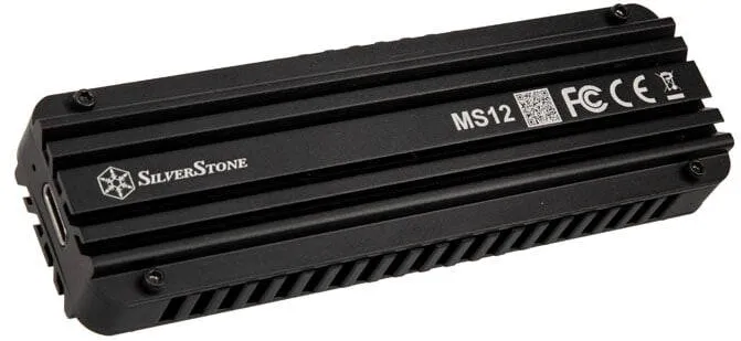 Enclosure Silverstone MS12 M.2 SSD , USB 3.2 - Negru