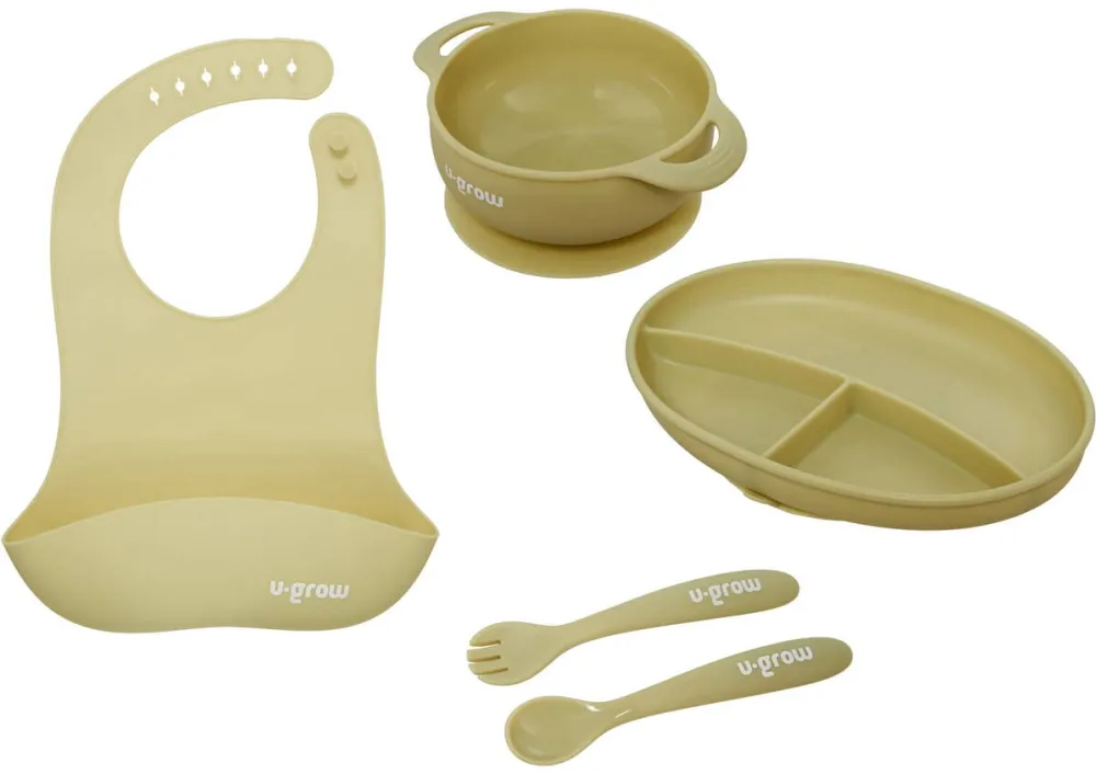 U-GROW Set diversificare 5 piese silicon, olive