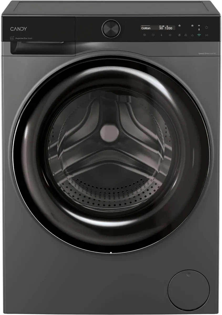 CANDY Masina de spalat rufe Candy ProWash 700 slim BS 49SB8G-S, 9 kg, 1400 RPM, 16 programe, Motor Inverter, Steam, LCD Touch display, Soft Drum, Dual Spray, Programe rapide de spalare, Wifi, Clasa A, Antracit