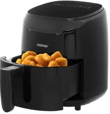 ZELMER Friteuza cu aer cald ZAF3550, 1200 W, 3,5 l, Timer 60 minute, Oprire automata, 9 programe presetate, Temperatura pana la 200 grade, Negru
